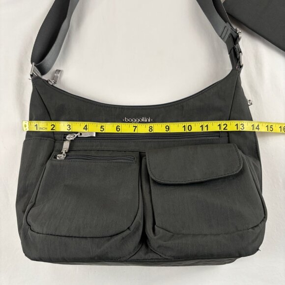 Baggallini Everywhere Green Crossbody Hobo Bag and Wristlet - Picture 11 of 15